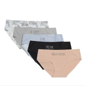 Rae dunn 5 pack xl laser Cut panties underwear. Nip. Inspirational.